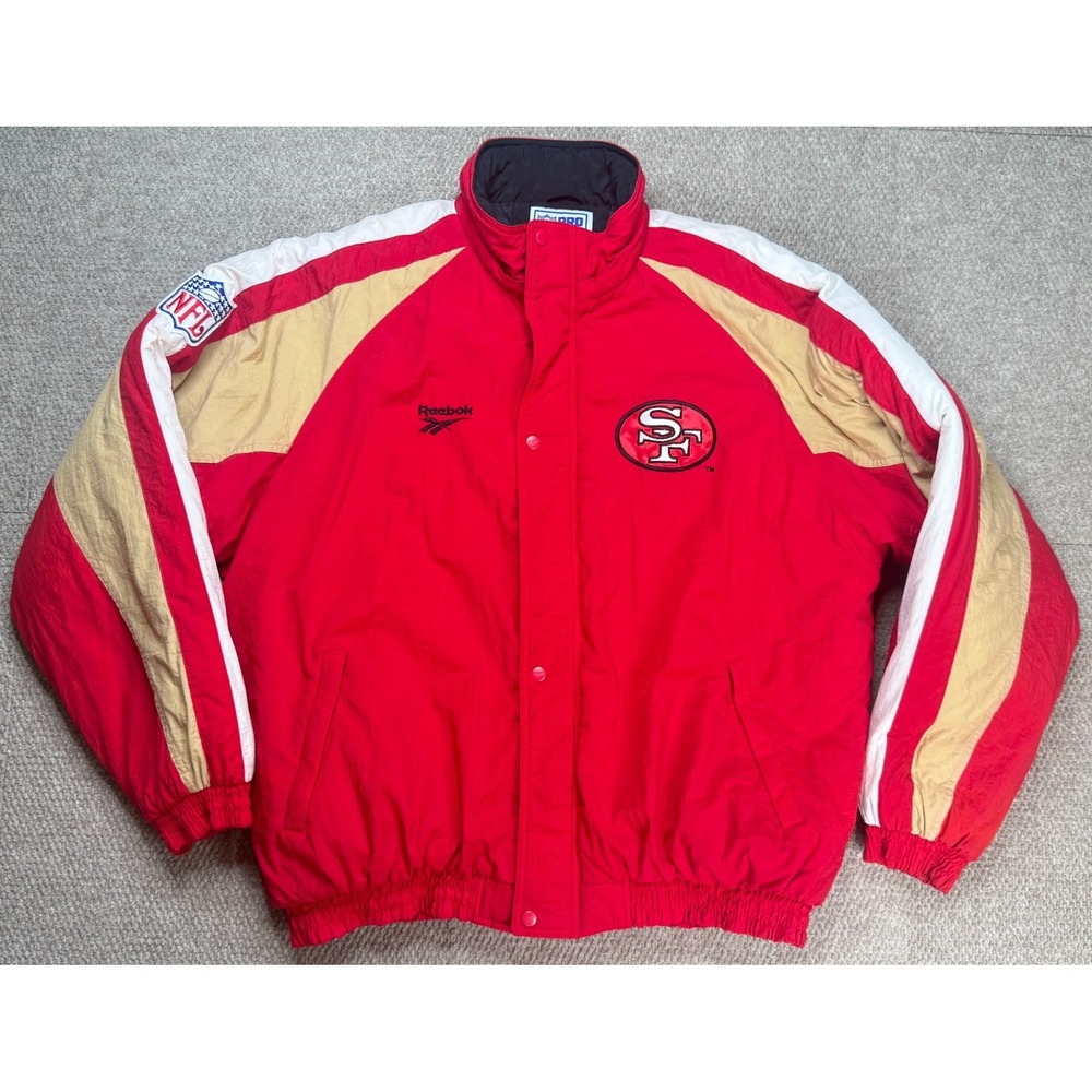 Reebok Pro Line Authentic Vtg NFL San Francisco 49ers Embroidered Jacket Size XL